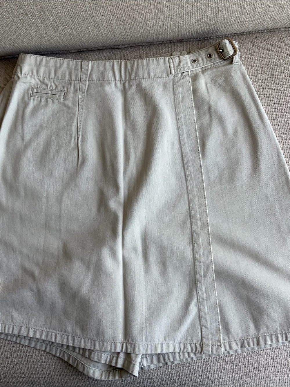 White Stag Cream Mini Skirt with Side Buckle